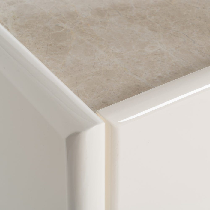 Comoda tip bufet arhitecturala din MDF lacuit crem cu blat din marmura [7]