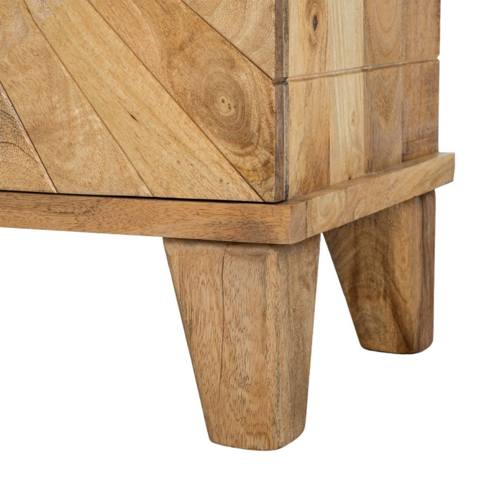 Comoda cabinet din lemn de mango cu front sculptat radial [12]