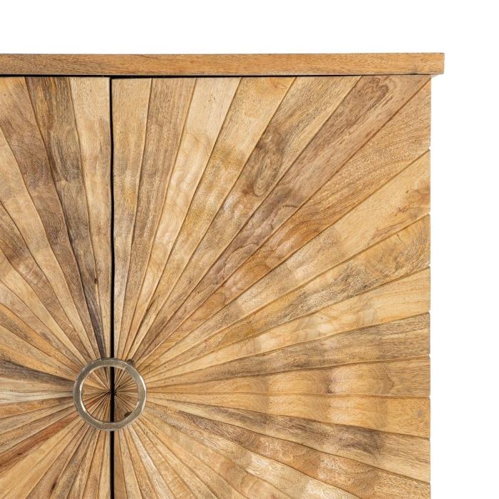 Comoda cabinet din lemn de mango cu front sculptat radial [11]