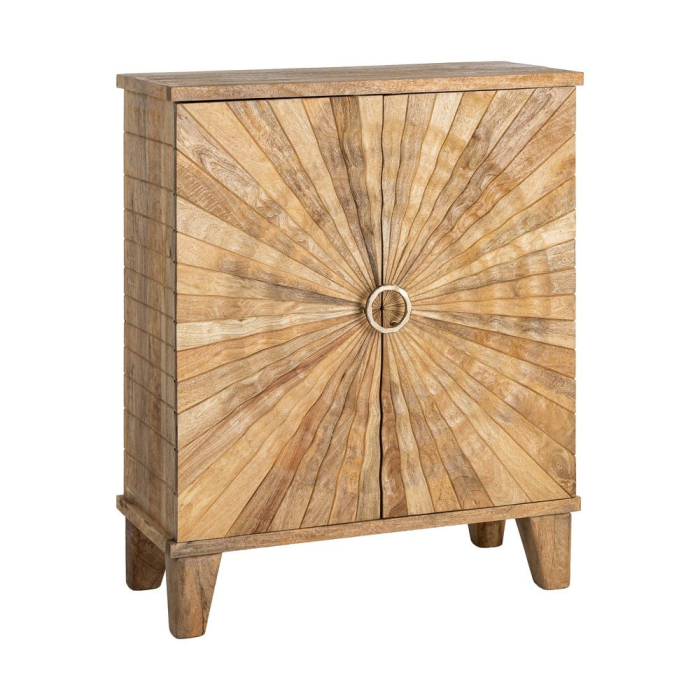 Comoda cabinet din lemn de mango cu front sculptat radial [3]