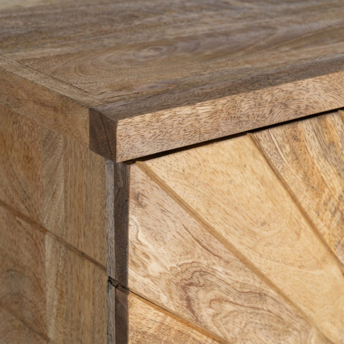 Comoda cabinet din lemn de mango cu front sculptat radial [7]