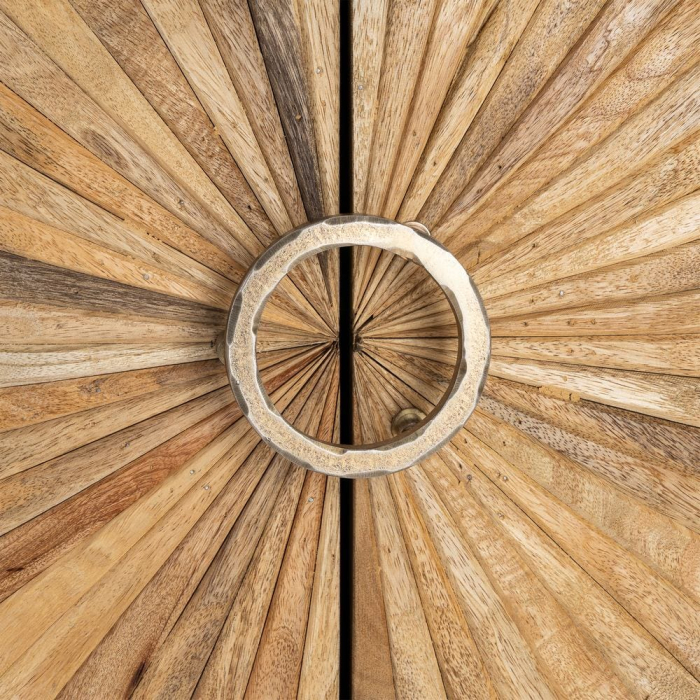 Comoda cabinet din lemn de mango cu front sculptat radial [8]