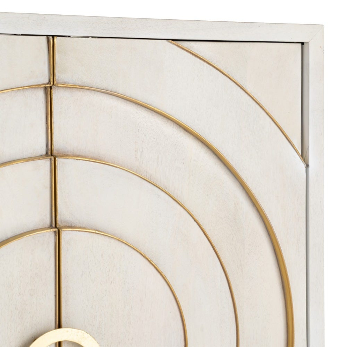 Comoda cabinet din lemn de mango cu fronturi decorative circulare [5]