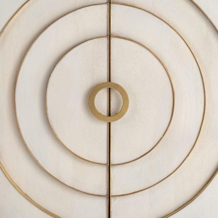 Comoda cabinet din lemn de mango cu fronturi decorative circulare [9]