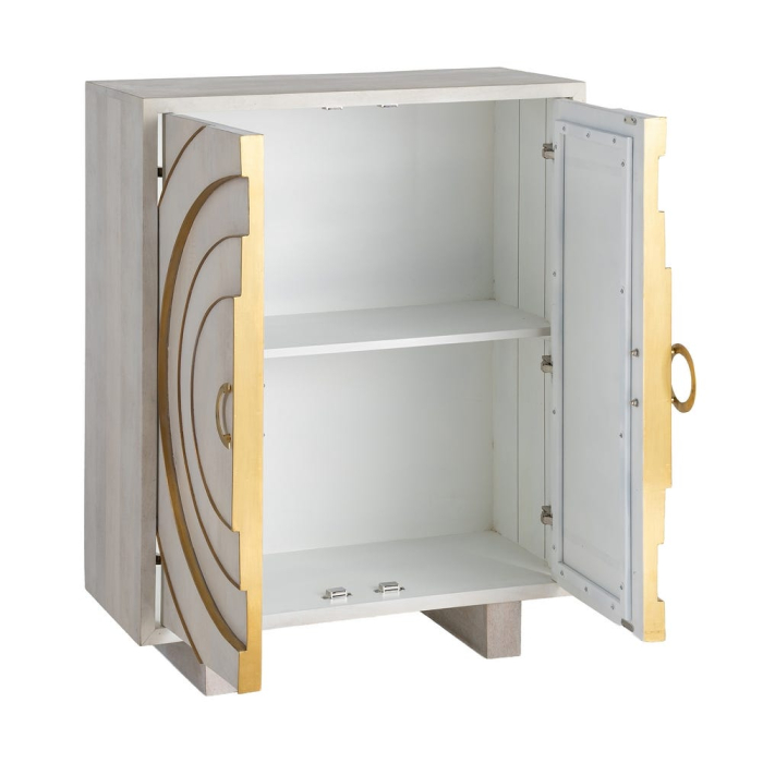 Comoda cabinet din lemn de mango cu fronturi decorative circulare [4]