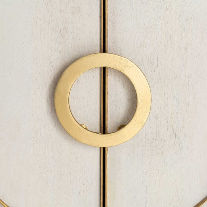 Comoda cabinet din lemn de mango cu fronturi decorative circulare [7]