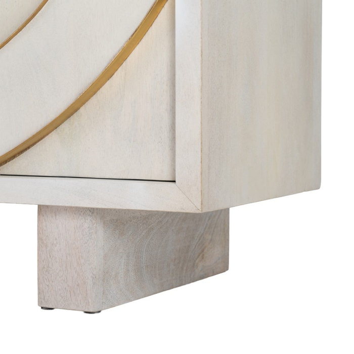 Comoda cabinet din lemn de mango cu fronturi decorative circulare [11]