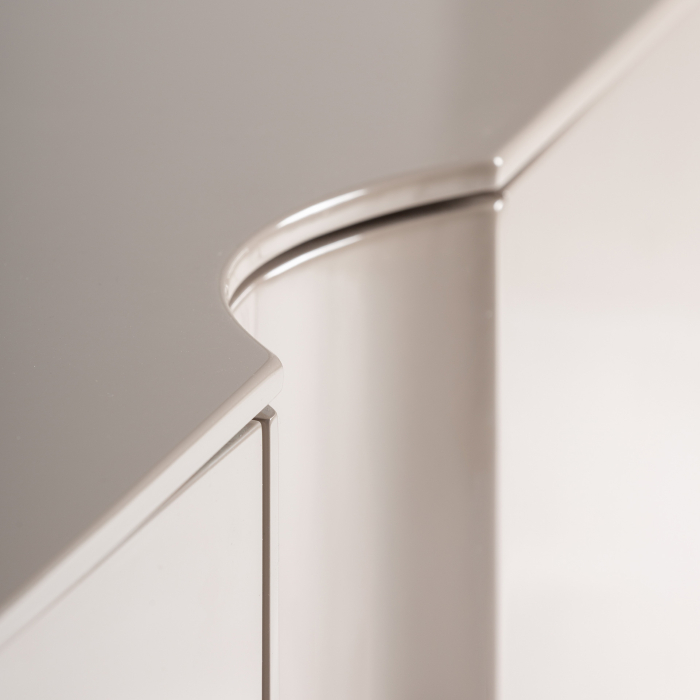 Comodă TV crem 220 cm cu 4 uși rotunjite [6]