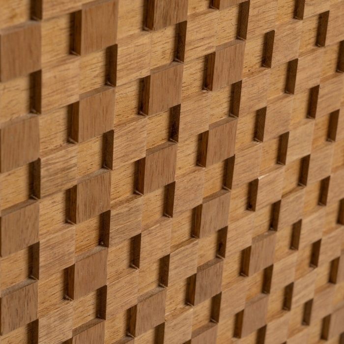 Comodă TV din lemn cu front texturat – nișă centrală și sertar [8]