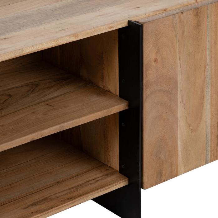 Comoda TV acacia cu structura metalica|Mobilier modern pentru organizare si stil [8]