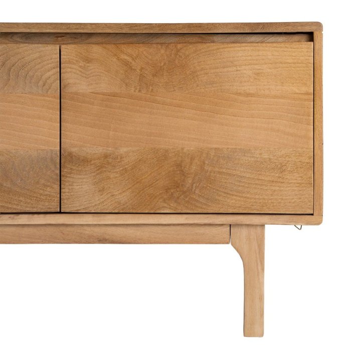 Comodă TV din lemn de mango cu fronturi plane natur [7]