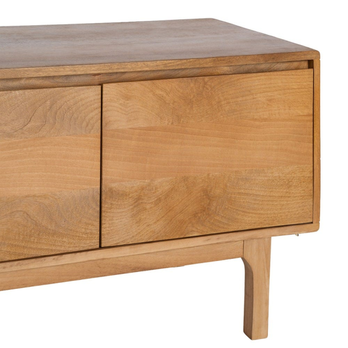 Comodă TV din lemn de mango cu fronturi plane natur [9]