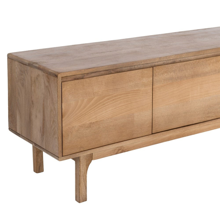 Comodă TV din lemn de mango cu fronturi plane natur [5]