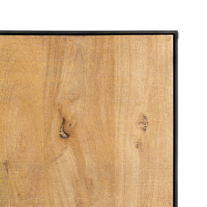 Comodă TV din lemn de mango cu fronturi plane și bază metalică [9]