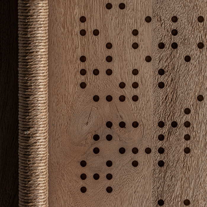 Comodă TV din lemn de mango cu uși glisante și design perforat Jacquard [7]