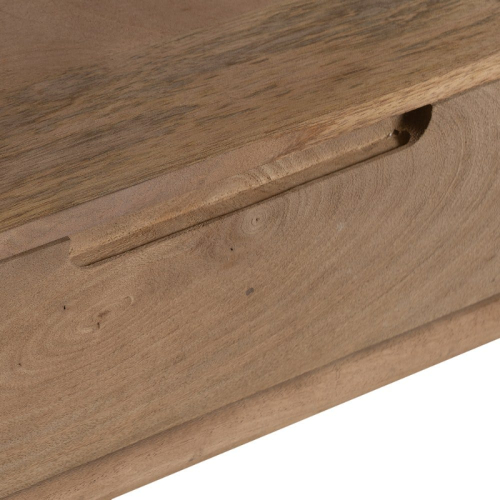 Comoda TV din lemn de mango natural cu fronturi din sticlă – nișă centrală și sertar [8]