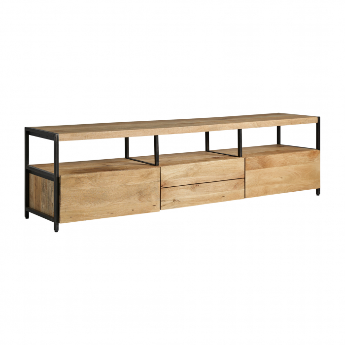 Comoda TV coloniala mango negru natural|Comode TV robuste [2]