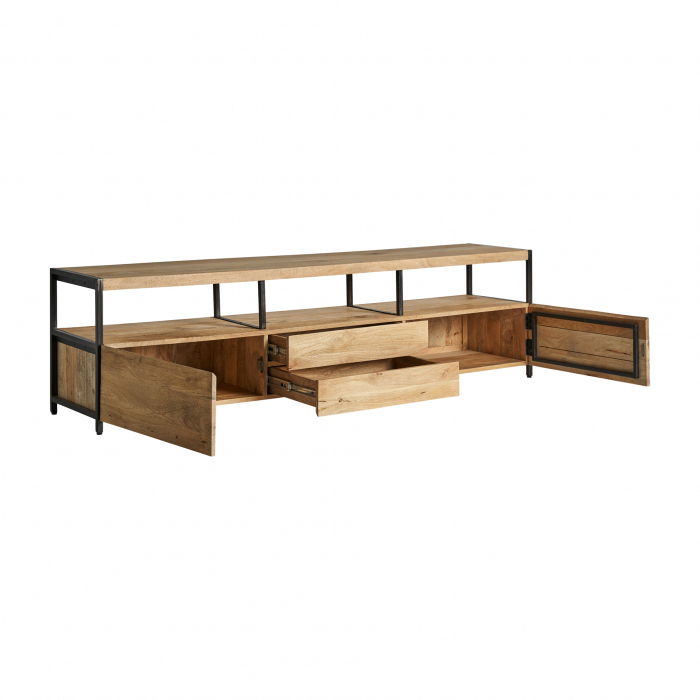 Comoda TV coloniala mango negru natural|Comode TV robuste [3]