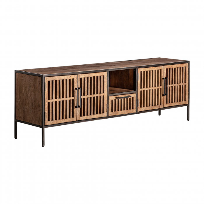 Comoda TV industriala mango negru natural|Comode TV robuste [2]