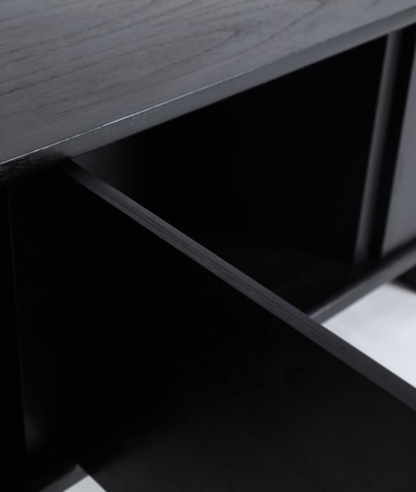 Comodă TV lemn mindi negru DEMMIN – titlu imagine principală [4]