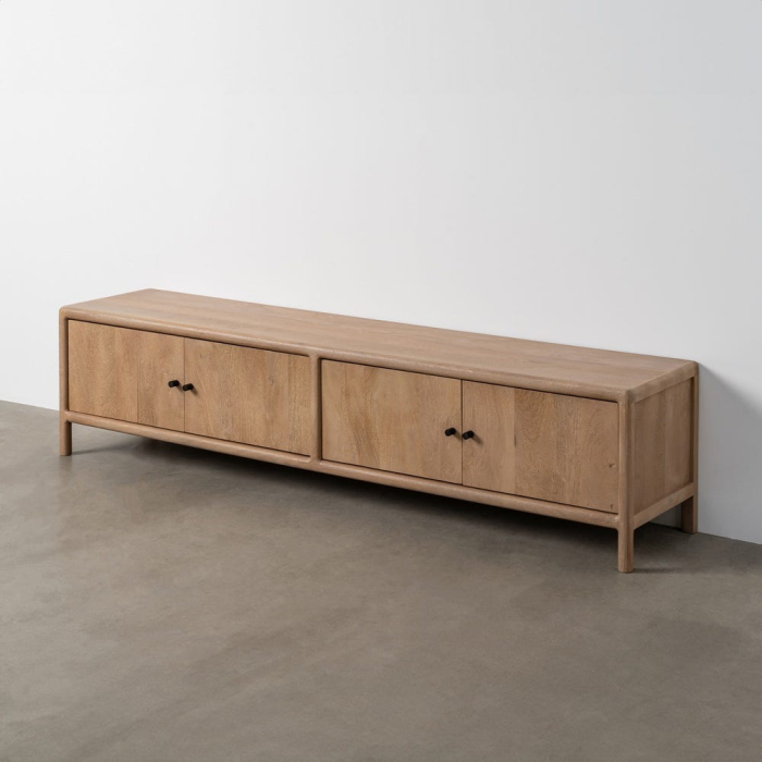 Comodă TV lemn mango 4 uși picioare joase [2]