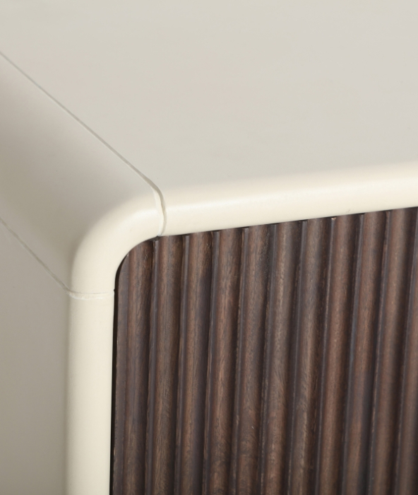 Comodă TV joasă din lemn de mango maro cu 4 uși [4]