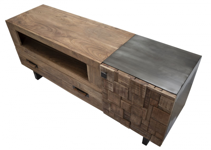 Comoda TV lemn masiv cu spatiu generos | Design multifunctional CreativDeco [5]