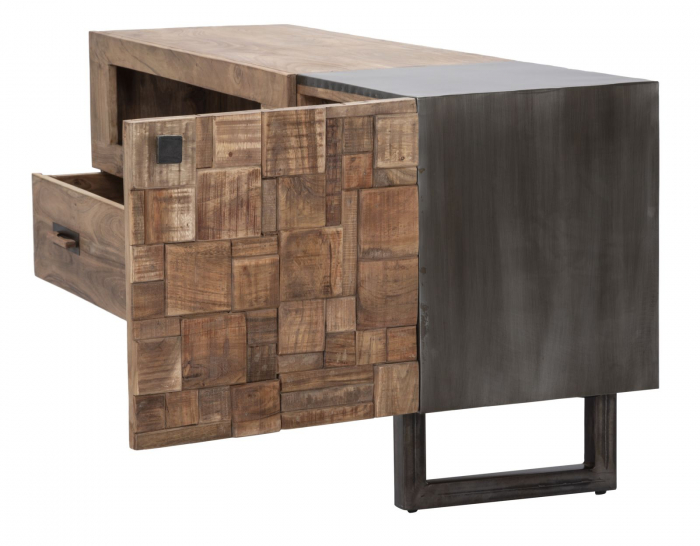 Comoda TV lemn masiv cu spatiu generos | Design multifunctional CreativDeco [4]