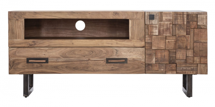Comoda TV lemn masiv cu spatiu generos | Design multifunctional CreativDeco [3]