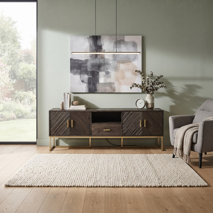 Comoda TV Art Deco metal maro auriu|Comode TV elegante [2]