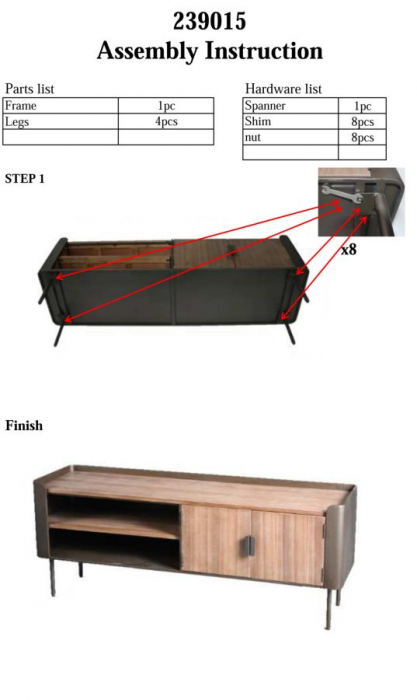 Comoda TV retro design minimalist spatii depozitare CreativDeco [10]