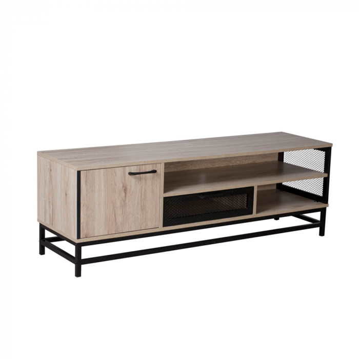 comoda tv comoda sonoma comoda tv plegma sonoma negru metal moderna [1]