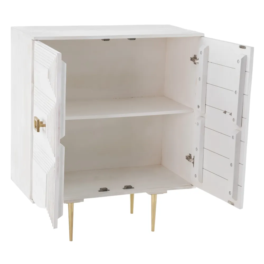 Comoda Unique Alb Auriu, Lemn Mango Metal - de la creativdeco.ro [4]