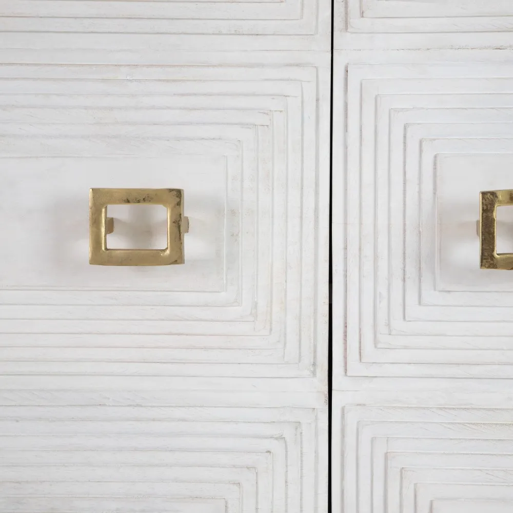 Comoda Unique Alb Auriu, Lemn Mango Metal - de la creativdeco.ro [6]