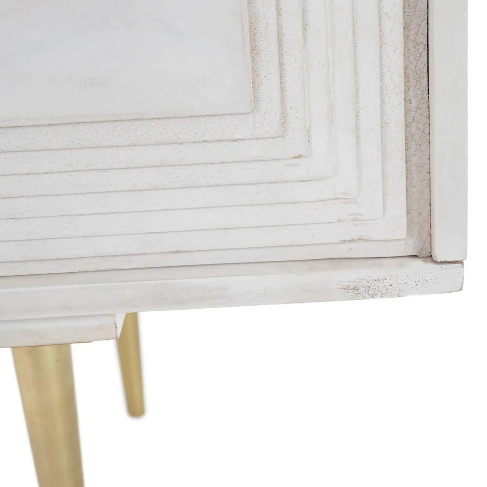 Comoda Unique Alb Auriu, Lemn Mango Metal - de la creativdeco.ro [5]