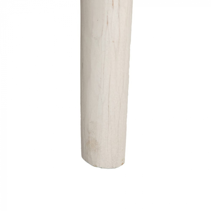 Consolă rustică din tec sculptat manual – alb antichizat, stil japandi-boho [7]