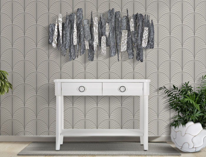 Consola Shine alba cu sertare valurite | CreativDeco [7]