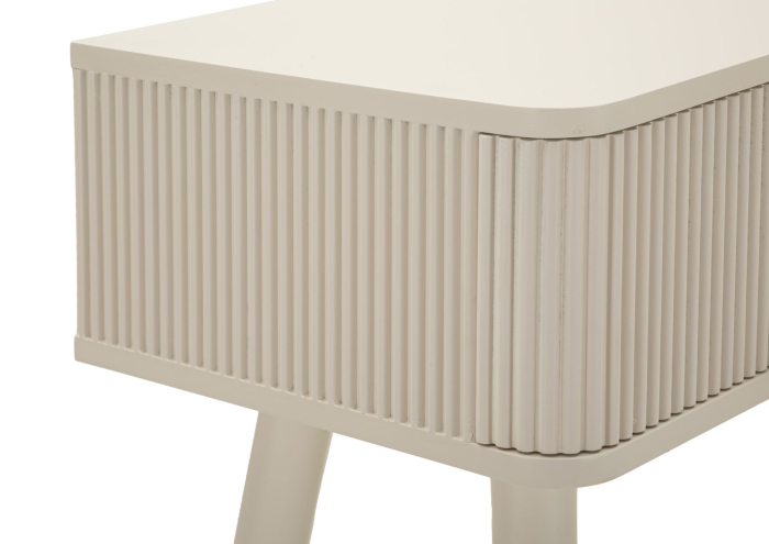 Consolă albă din lemn de pin și MDF cu trei sertare texturate design modern [8]