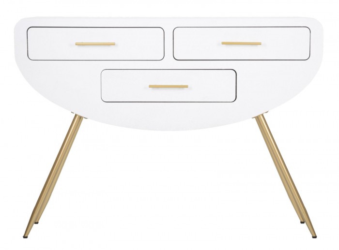 Consola alba cu sertare aurii | Mobilier glamour CreativDeco [2]