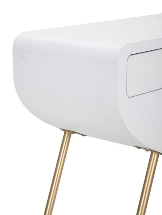Consola alba cu sertare aurii | Mobilier glamour CreativDeco [8]