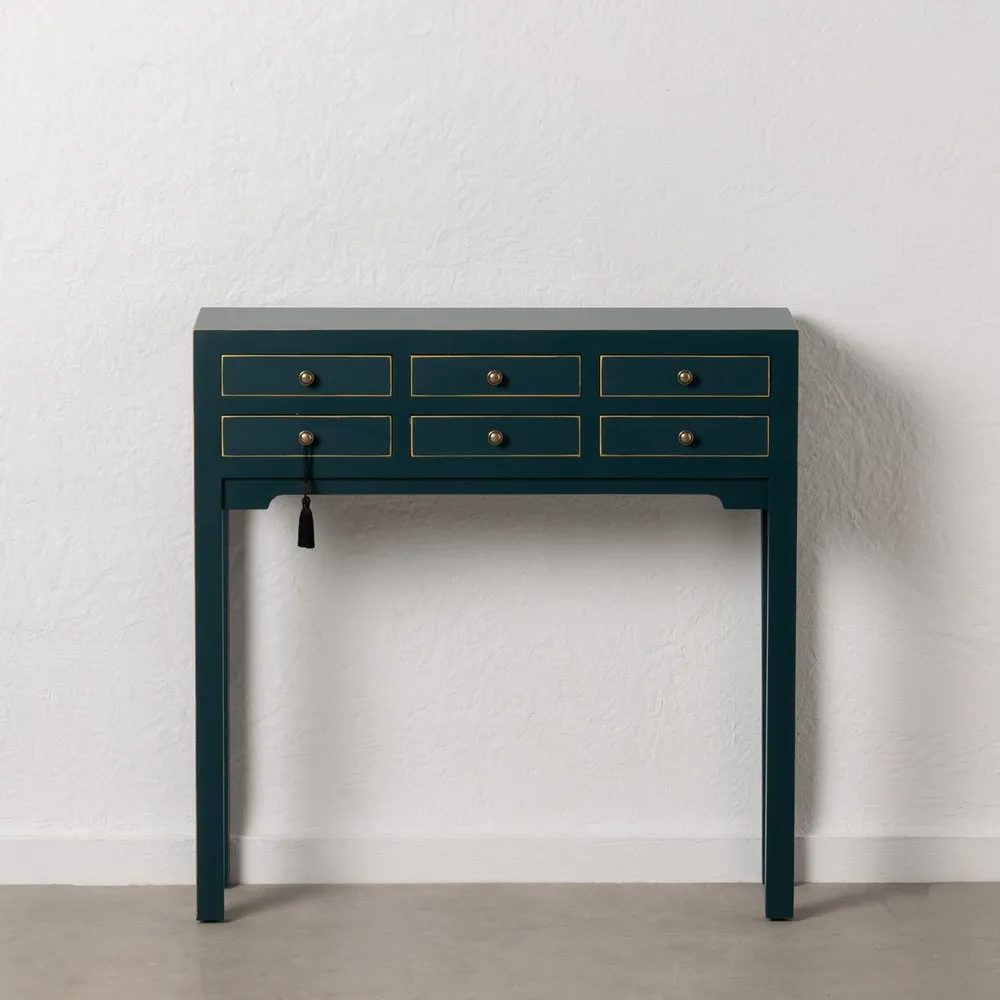 Consola design oriental albastru-verzui cu 6 sertare | Mobila living [1]