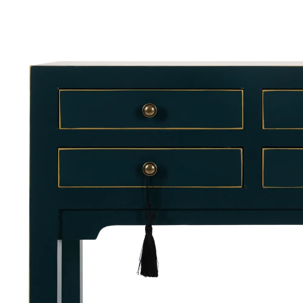 Consola design oriental albastru-verzui cu 6 sertare | Mobila living [4]