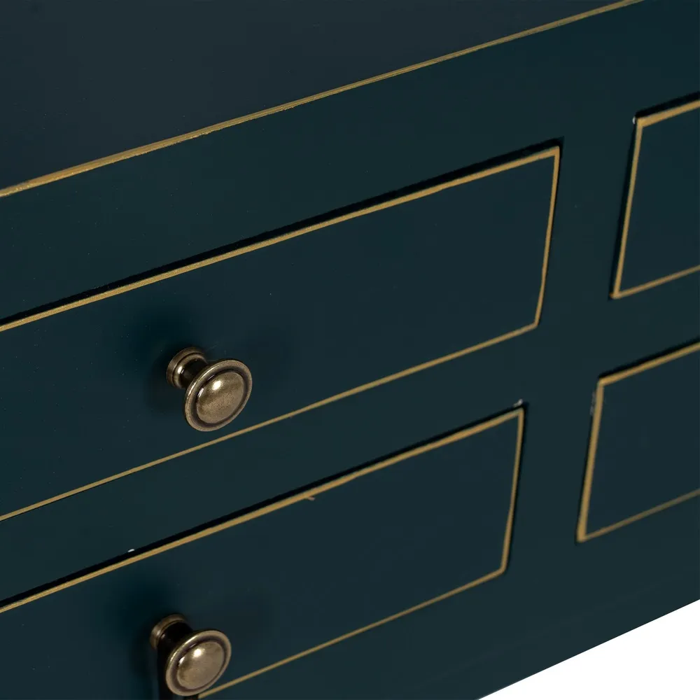 Consola design oriental albastru-verzui cu 6 sertare | Mobila living [6]