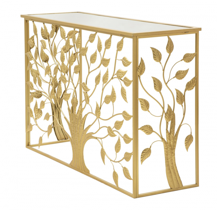 Consola Albero, fier/oglinda, auriu [5]