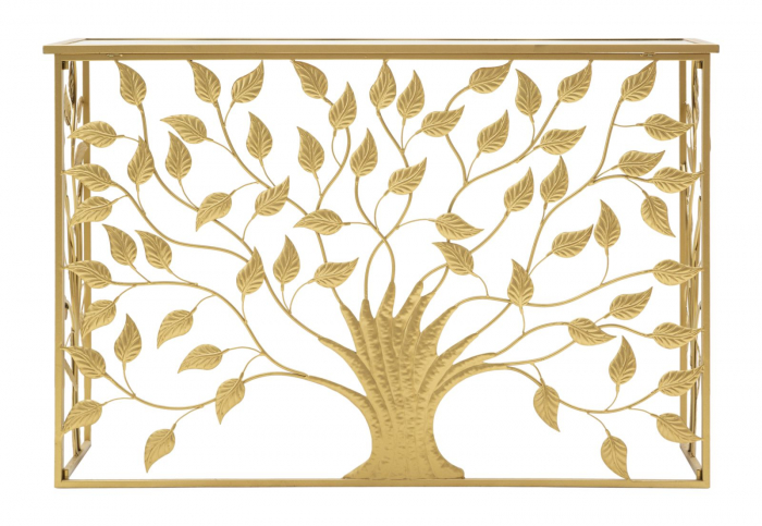 Consola Albero, fier/oglinda, auriu [2]