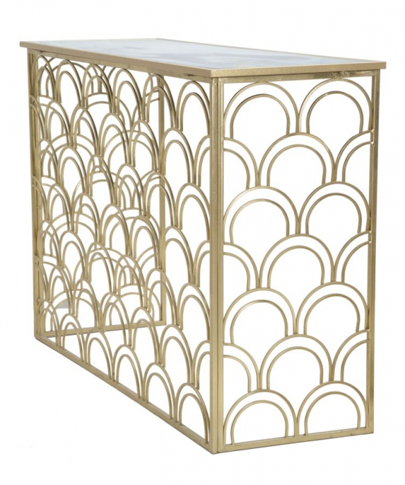 Consola Arc, metal sticla, auriu albastru [6]