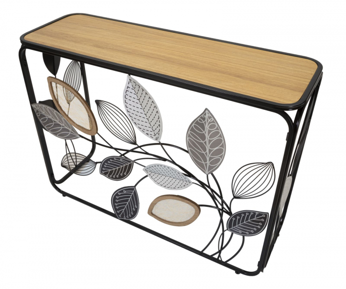 Consola Autumn, metal negru, lemn natural [6]