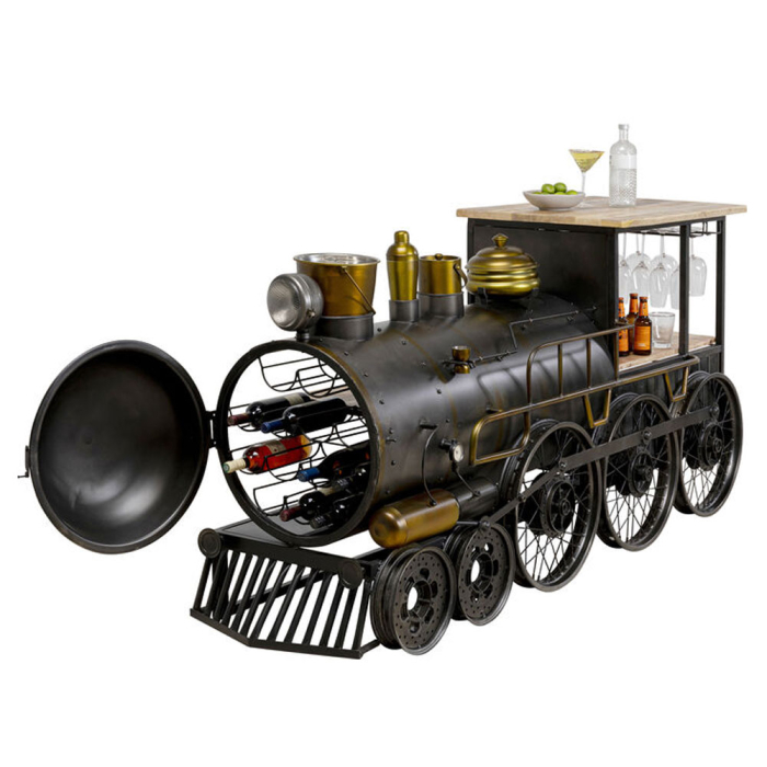 Consolă bar din metal în formă de locomotivă cu suport pentru pahare [2]