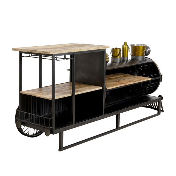 Consolă bar din metal în formă de locomotivă cu suport pentru pahare [5]