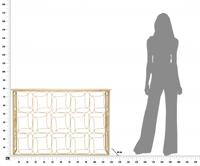 Consola Bubbles, fier/oglinda, auriu [8]